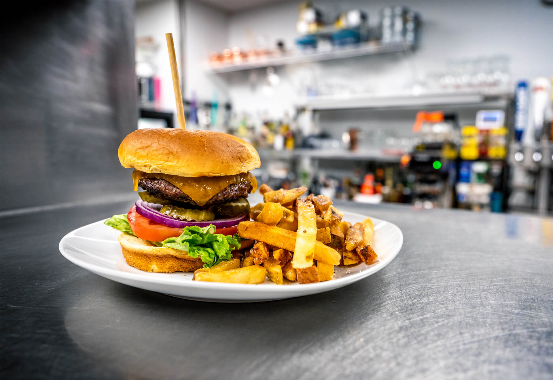 Burger and fries